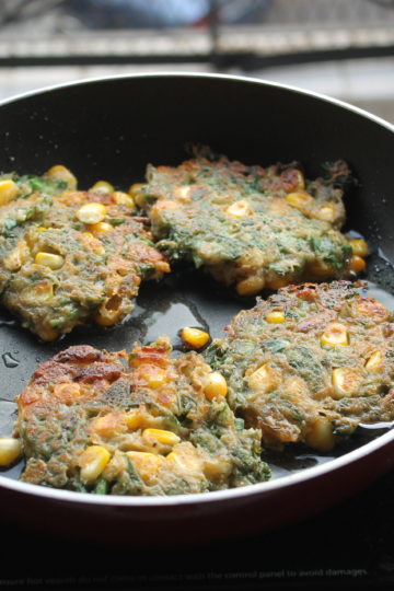 corn and spinach fritters