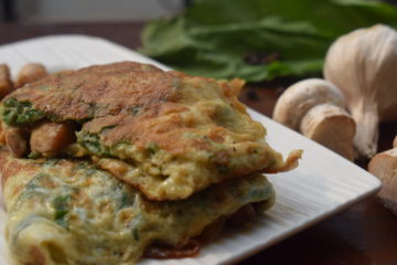 mushroom and spinach omelette