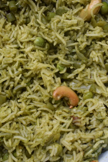 spinach pulao