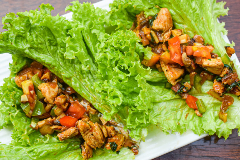 chicken and mushroom lettuce wraps