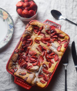 strawberry bread pudding