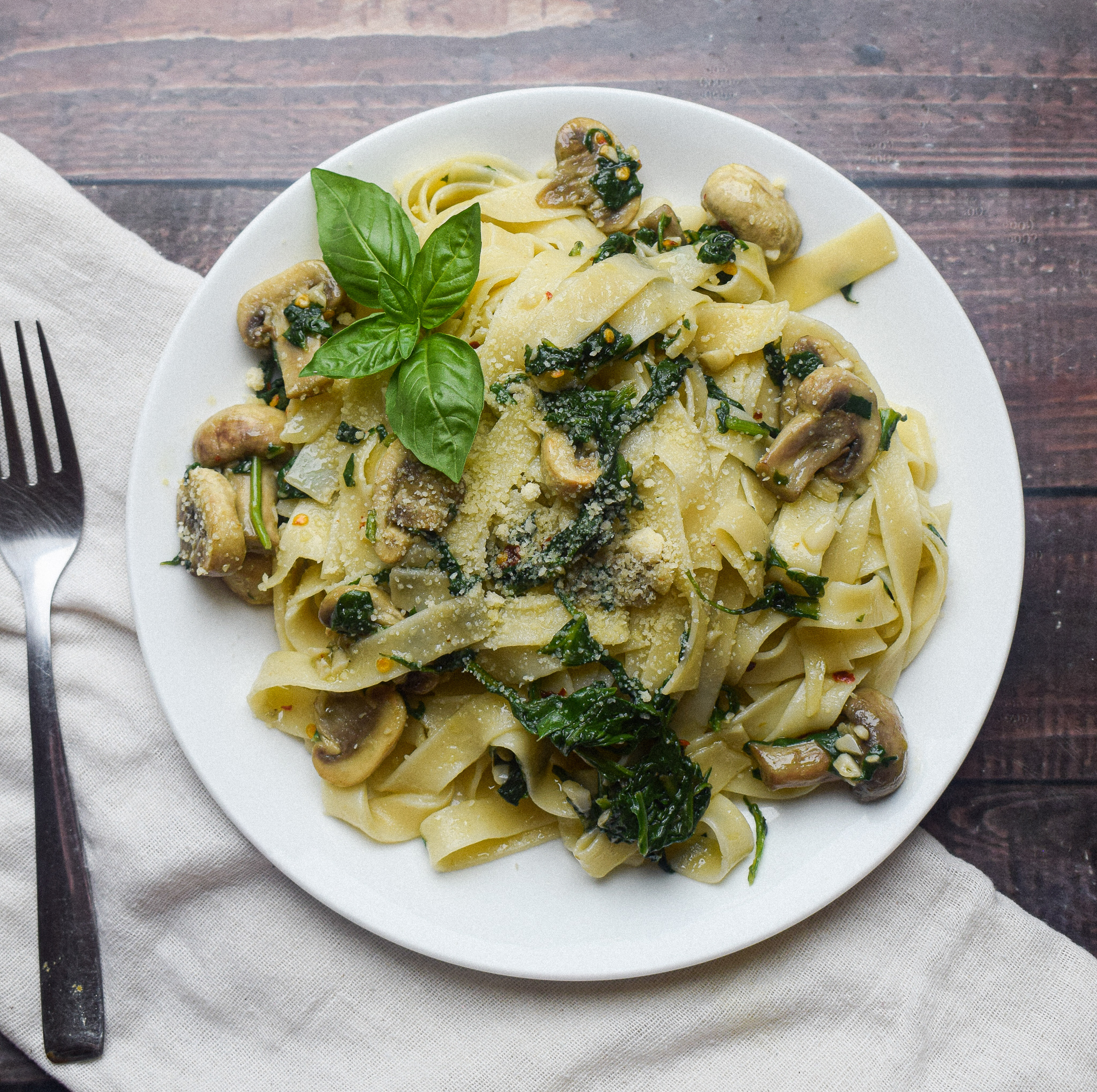 Mushroom and Spinach Pasta