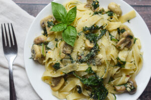 mushroom and spinach pasta