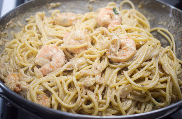 prawn alfredo pasta