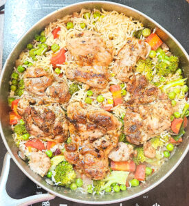 one pot chicken and rice with vegetables