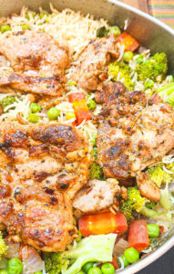 one pot chicken and rice with vegetables