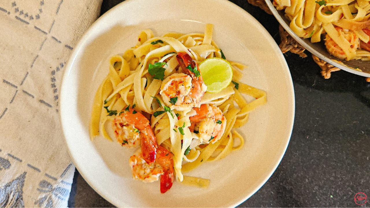 Lemon Garlic Prawn Pasta